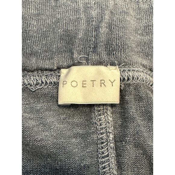 Poetry Women 14 US Wrap Over Skirt Midi Hemp Cotton Drawstring Pockets Blue - Picture 7 of 12